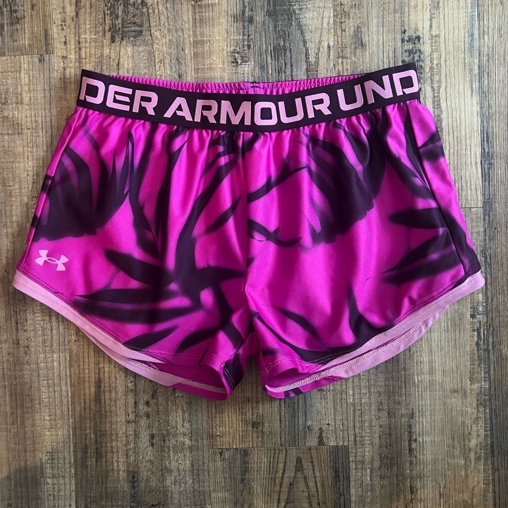 Under Armour Pink Athletic Shorts with Elastic Waistband